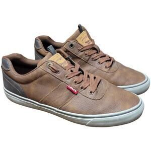 Brown Skate Sneakers Low Top Casual Streetwear Levi Style Lace Up Mens 9
